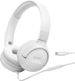 JBL Tune 520C USB-C Wired Earbuds, White - ONLINE ONLY