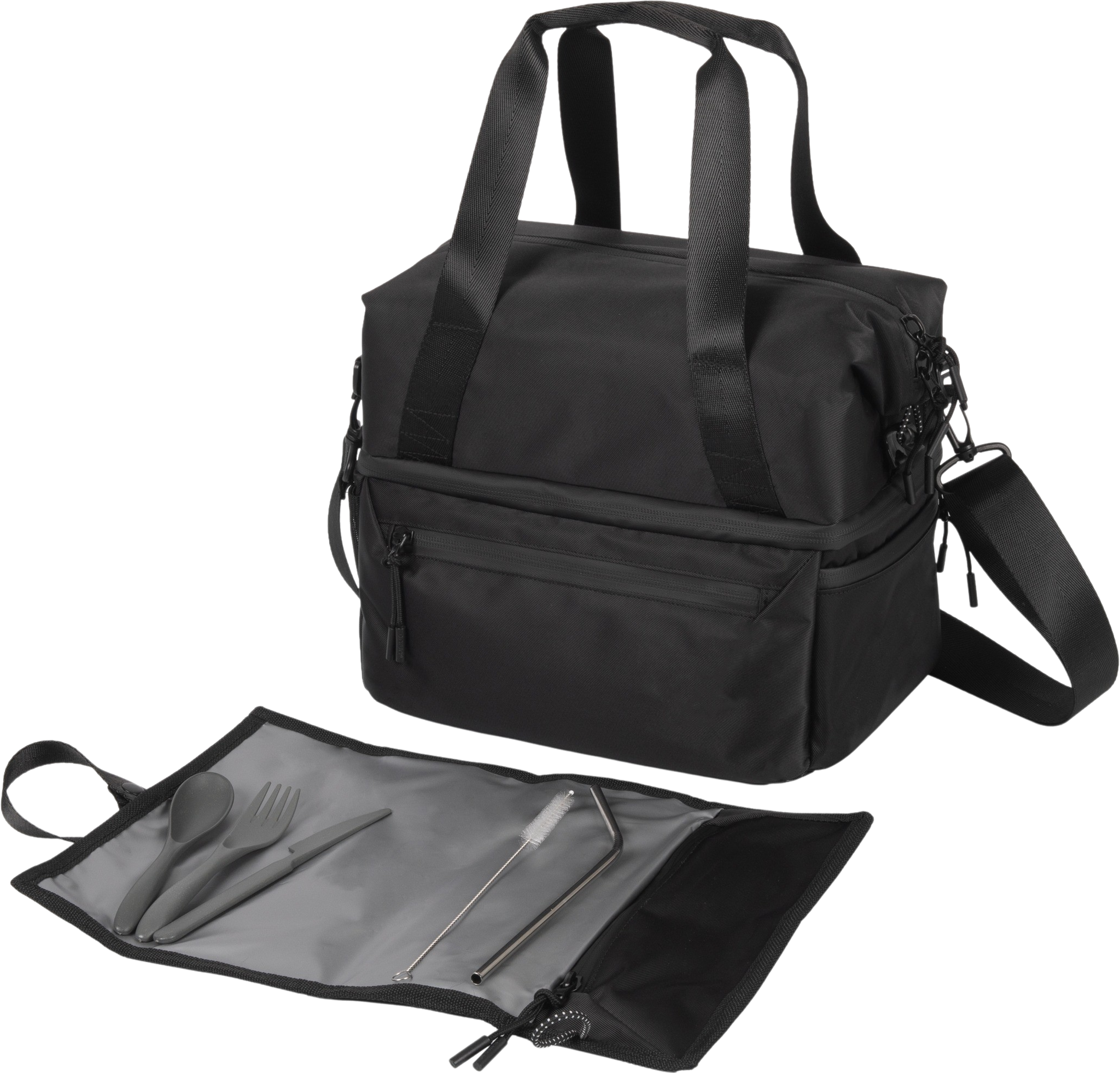 Recycled Lunch Bag Cooler with Utensils